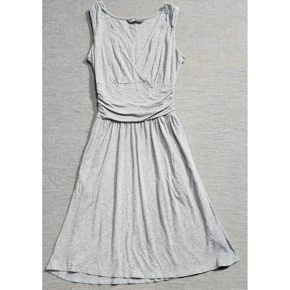 The‎ North Face Womens XS Gray Surplice V-Neck Ruched Empire Waist Jersey Dress